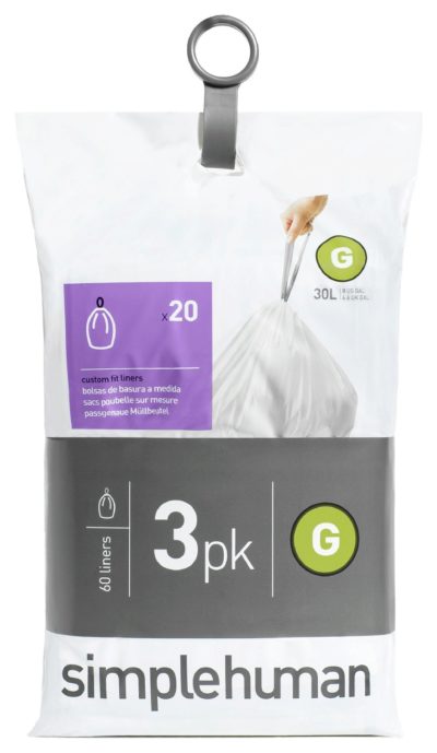 simplehuman - Bin Liner Code G 3 x 20 Pack 60 Liners